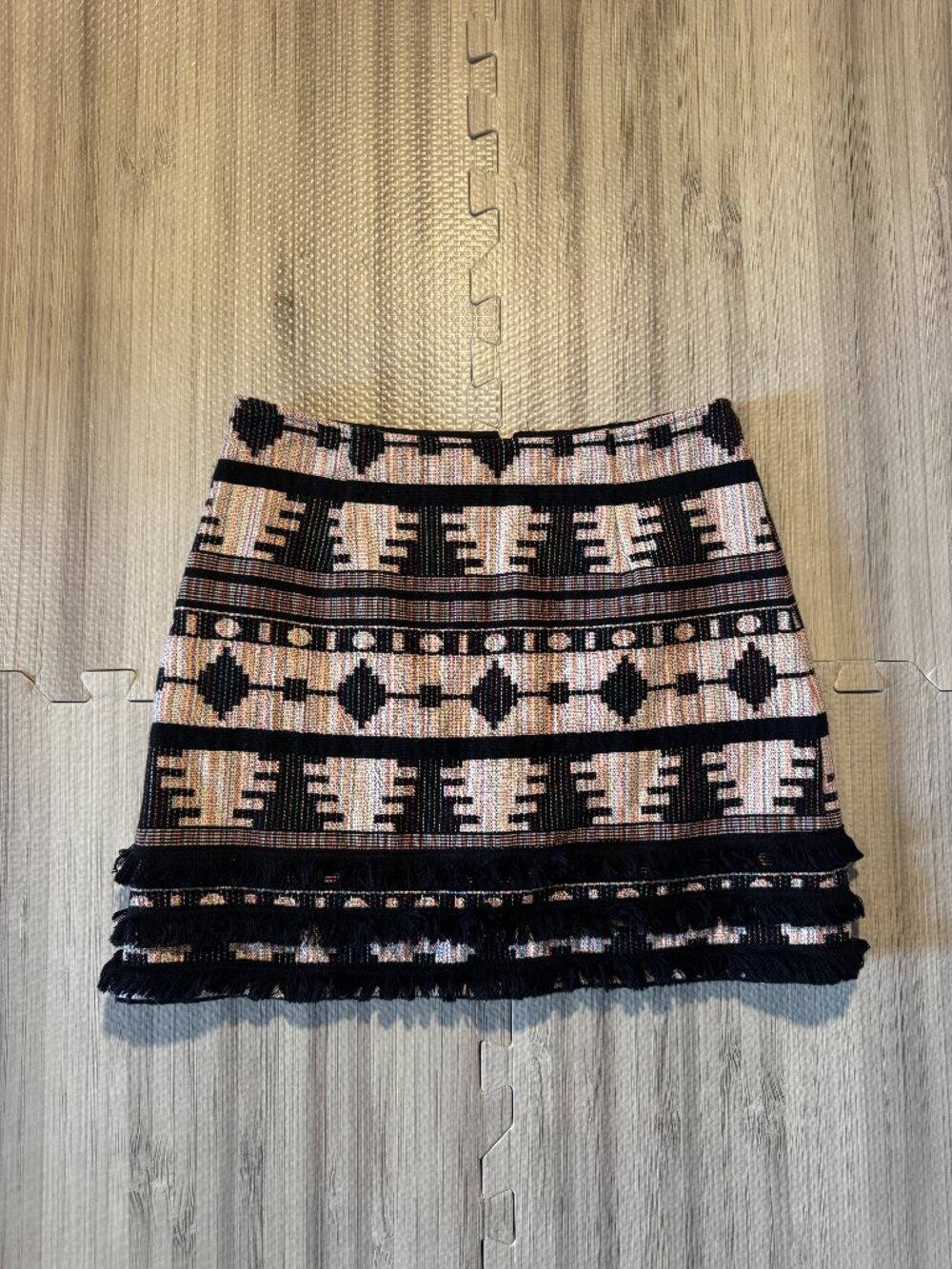 Top Shop Women's Fringe Hem Aztec Pelmet Skirt